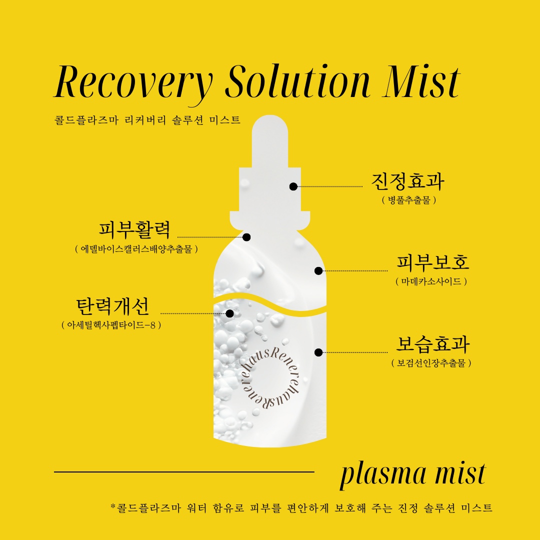 [인생미스트] 콜드플라즈마 리커버리 솔루션 미스트 안개분사형 : 르네르하우스