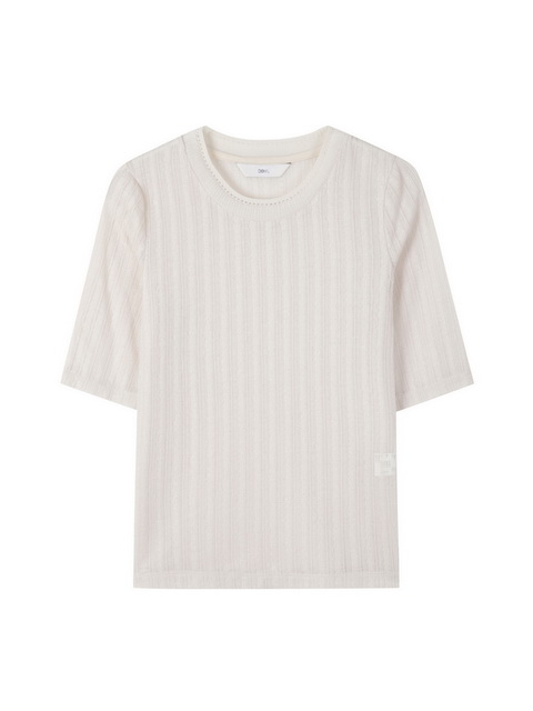 듀엘 시스루 5부 티셔츠_L243MSM005 Beige : 미라클 인터네셔널