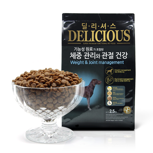 펫컴 딜리셔스 피부관리와 모질건강& 체중관리와 관절건강 2.5kg 5kg 10kg 강아지 애견 사료 : 펫컴