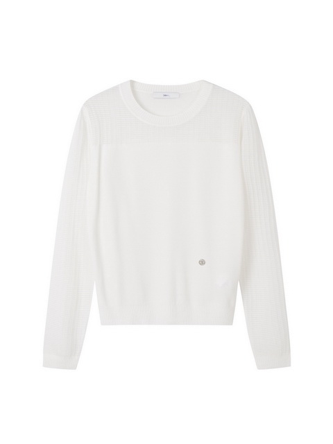 듀엘 시스루 라운드넥 니트_L243KSK008 Cream : 미라클 인터네셔널