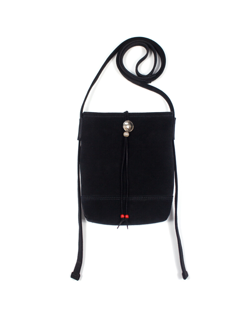 [CACTUS SEWING CLUB]  LEATHER SACOCHE -  BLACK / 캑터스 소잉 클럽 : BLUE SUNSET