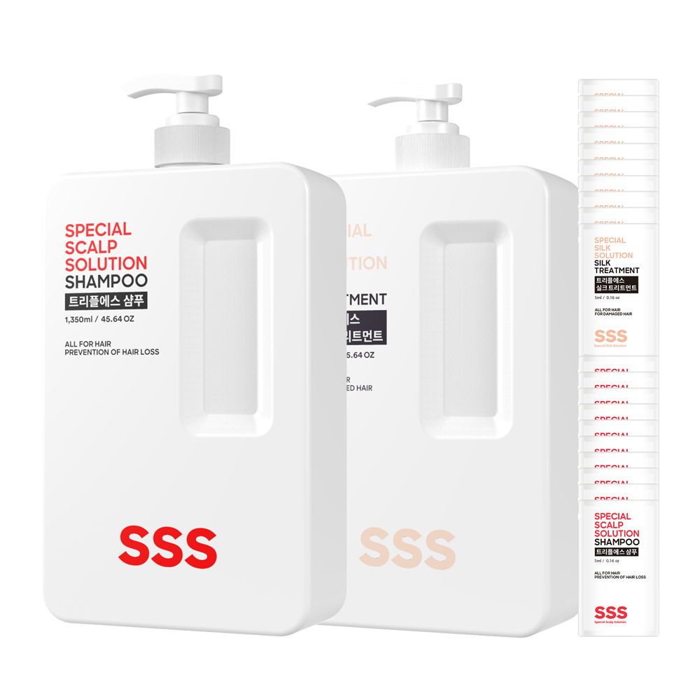 트리플에스 대용량 약산성 탈모샴푸 1350ml+1350ml+무료샘플 20개 : 나실패밀리