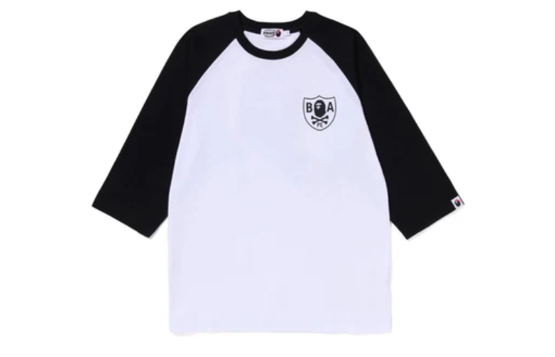 [베이프정품] 베이프 크로스본 엠블럼 래그런 슬리브 티  BAPE CROSSBONE EMBLEM RAGLAN 3/4 SLEEVE TEE : 재팬베이프스토어