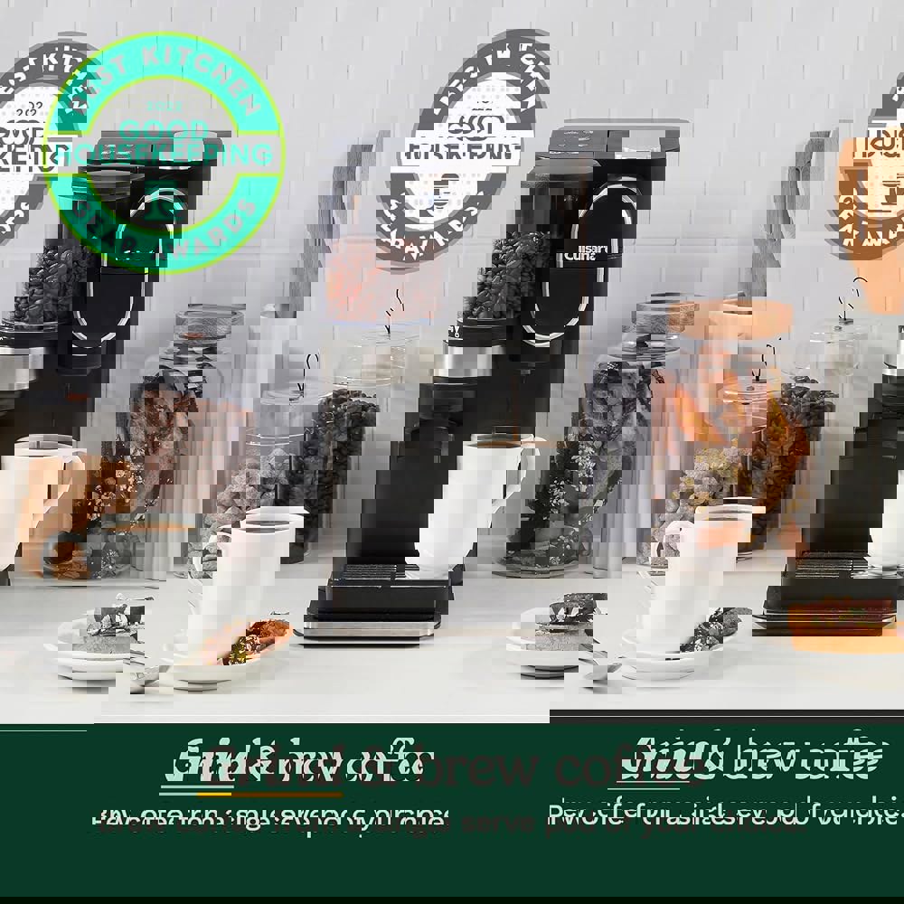 쿠시나트 싱글 서브 커피 메이커 + 커피 그라인더, 48온스 탈착식 저장소, 블랙, DGB-2 : 서초동직구삼촌