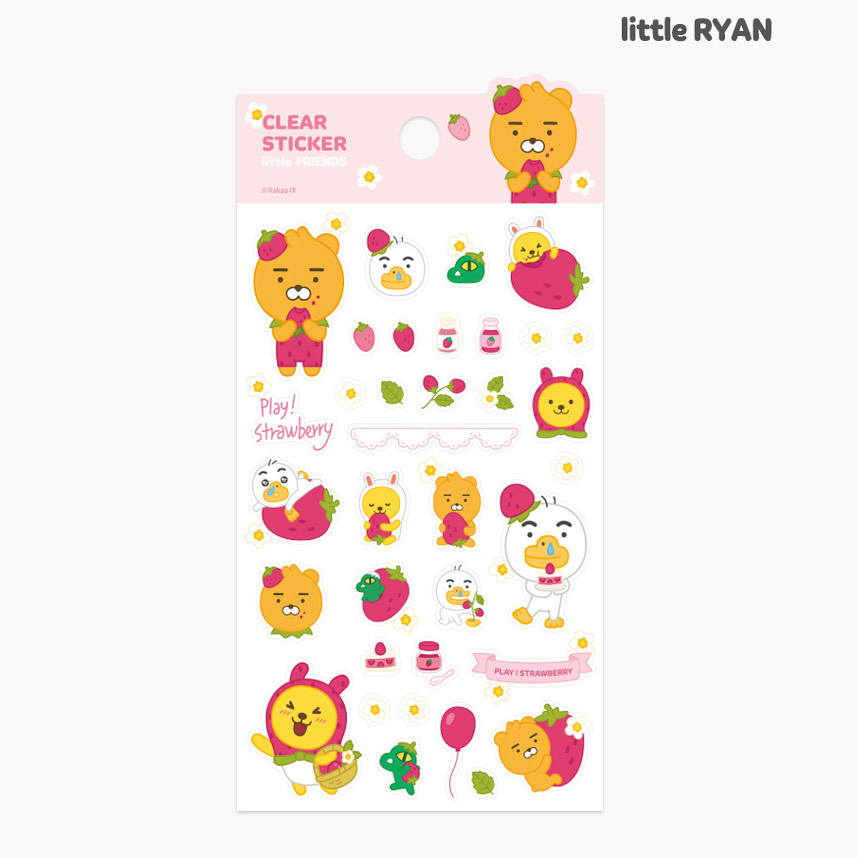 카카오 리틀프렌즈 스트로베리 투명스티커 : 캐릭터상사