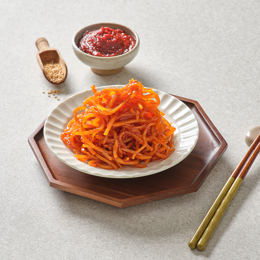 고추장진미, 매콤달콤 입맛 돋우는 가정식 밑반찬 반찬거리 진미채볶음 (300g) : 순봉이네부뚜막반찬