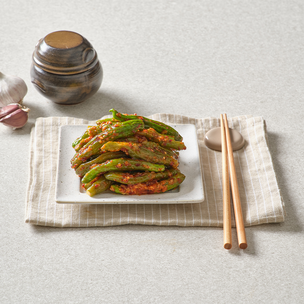 고추찜 부드럽고 매콤한 맛의 국내산 꽈리고추요리 간단한 반찬 일주일반찬 (250g) : 순봉이네부뚜막반찬