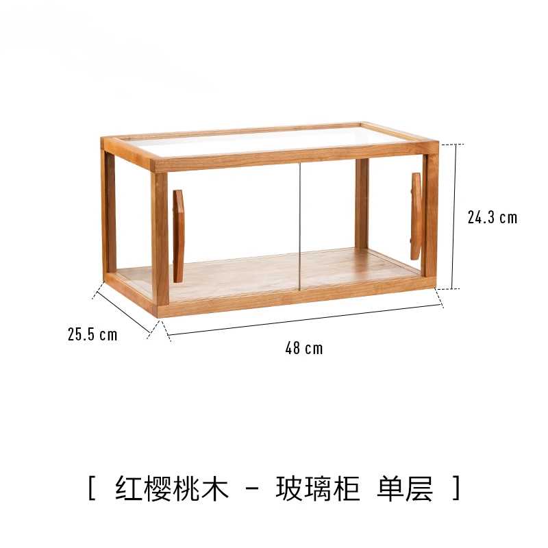 디저트쇼케이스 미닫이 수납장 제과 미니 나무 빈티지 단층 브라운 캐비닛 : 퐁이마켓