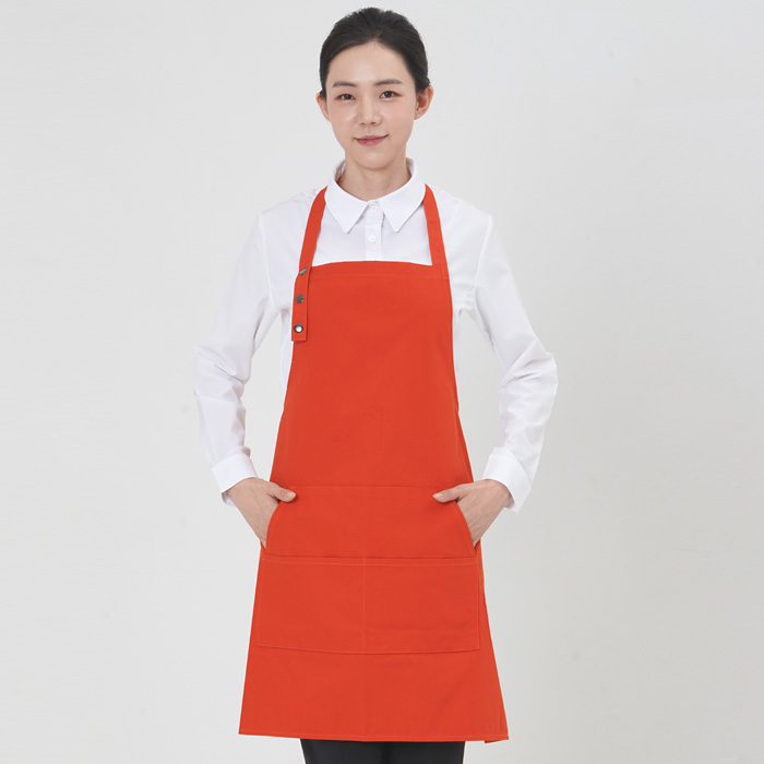 라이트카키 H형 바리스타앞치마/카페앞치마 : 화이트가운