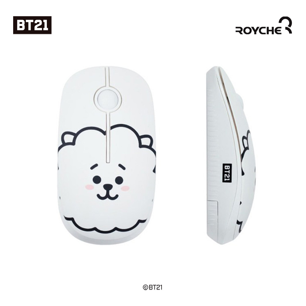BT21 얼굴형 무소음 무선 마우스 알제이 : 주식회사 쏠커머스
