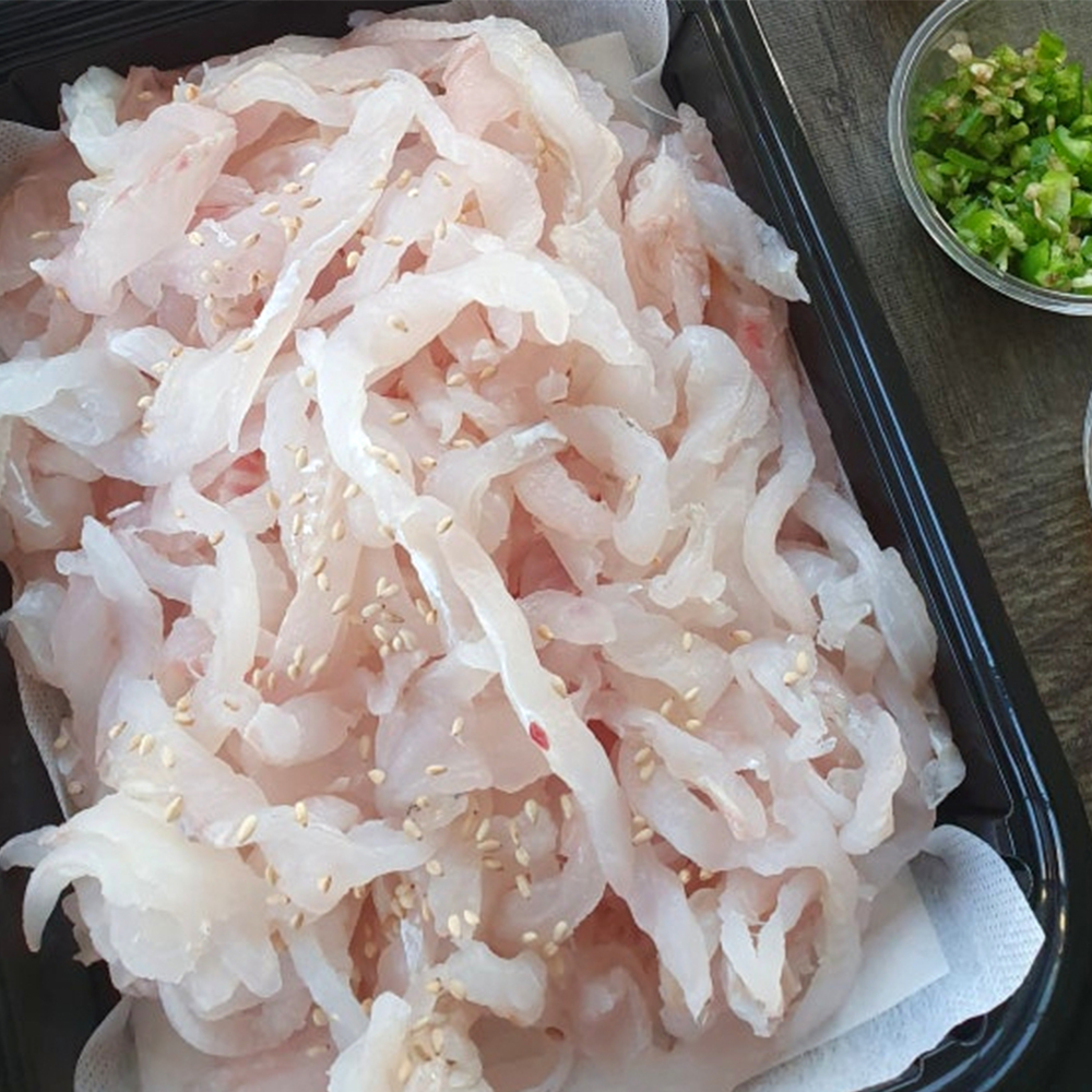 [회무침]자연산 참가자미 회무침 포항물회 2인분 /무료배송 대용량 가자미 해와바다 : 해와바다