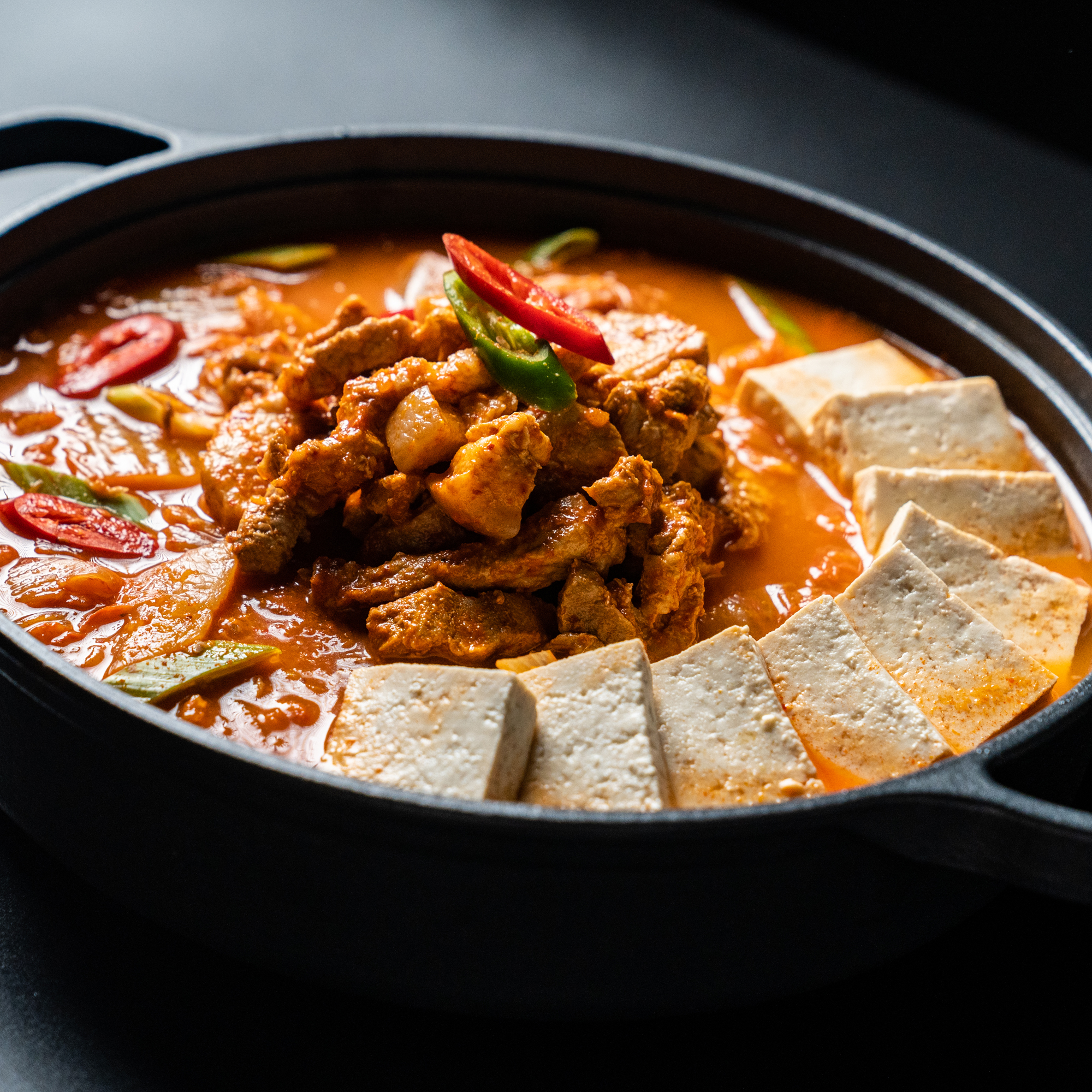 고기반 햄반 김치찌개 밀키트 & 캠핑요리 2~3인용 : 고기반 햄반 김치찌개