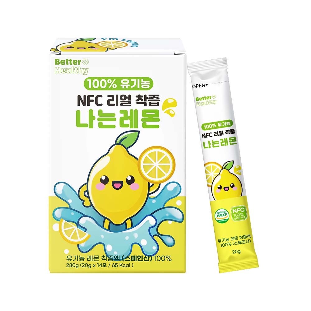 나는레몬 유기농레몬즙 NFC 리얼착즙 스틱 레몬수 14포 280ml, 1개 : 비엠포엠