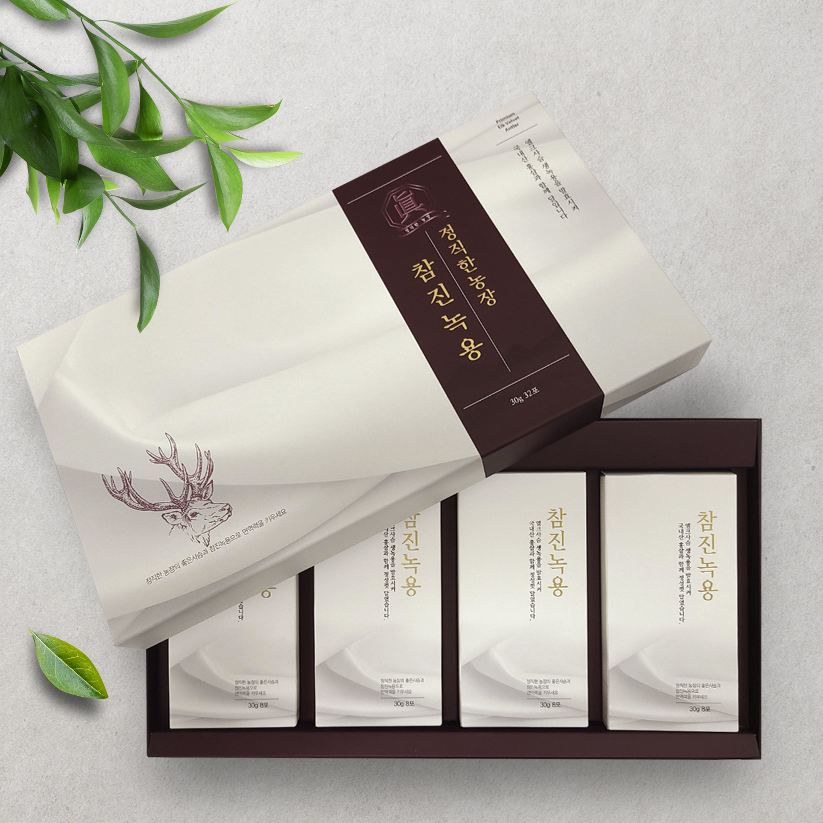 [참진녹용]유풍렬건강 정직한 농장 러시아 엘크사슴  발효녹용진액스틱 30g 32포 : 참진녹용