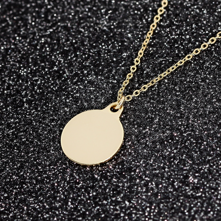 14K 이니셜 코인 금 목걸이 8mm, 10mm : 엘렌쥬얼리
