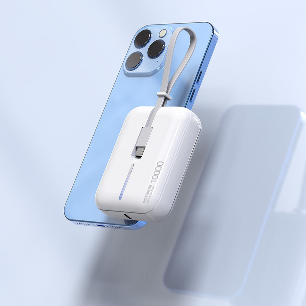 엑티몬 C타입+8핀 일체형 미니 보조배터리 10000mAh : GOPLUG