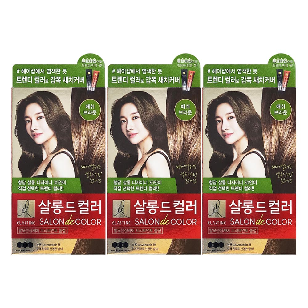 엘지 엘라스틴 염색약 살롱드컬러 애쉬브라운 X 3개 : 더조은유통8667