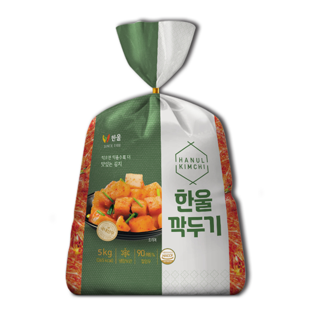 한울 깍두기 5kg 국산 무 반찬 포장김치 : 초이스토아