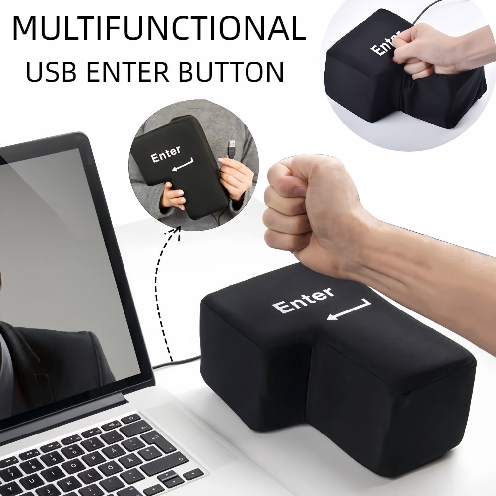 USB 가젯 대형 방지 벤트 컴퓨터 해소 데스크탑 스트레스 단추 베개 엔터 큰 쿠션 키 : 장미코알라