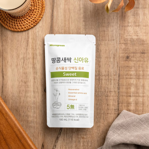 신아유 땅콩새싹두유  순식물성 고단백 저칼로리 건강음료 180ml 30봉 : 윤쭌패밀리