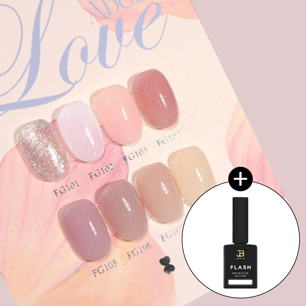 프롬더네일 데일리 글리터젤네일 어바웃러브 8종 세트+Polish Gel Nail : 네일 세상