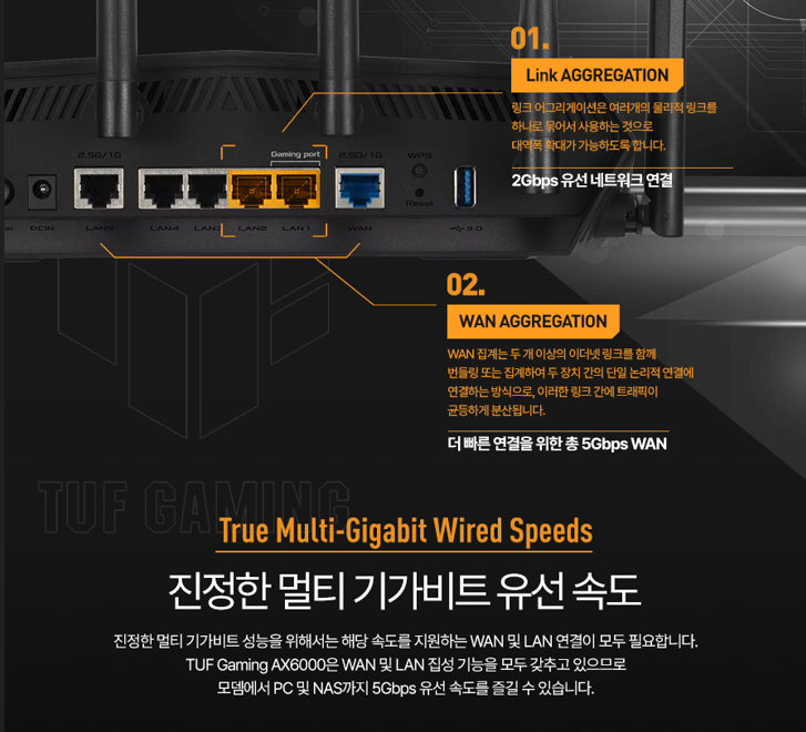 (도착보장) ASUS TUF Gaming AX6000 유뮤선공유기 대원씨티에스 : ASUS 브랜드스토어