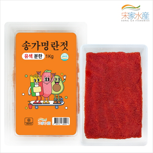 [송가수산] 송송 저염 백명란젓 분란 1Kg(유색, 무색) : 송송명란
