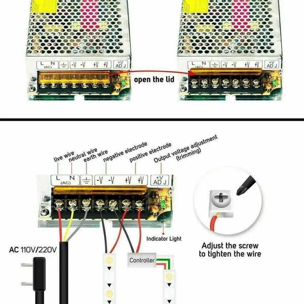 LED 스트립 CCTV용 스위칭 전원 공급 장치 조명 변압기 AC110V 220V DC 5V 12V 24V 36V 48V 전원 공급 장치 소스 어댑터 : 수정공구