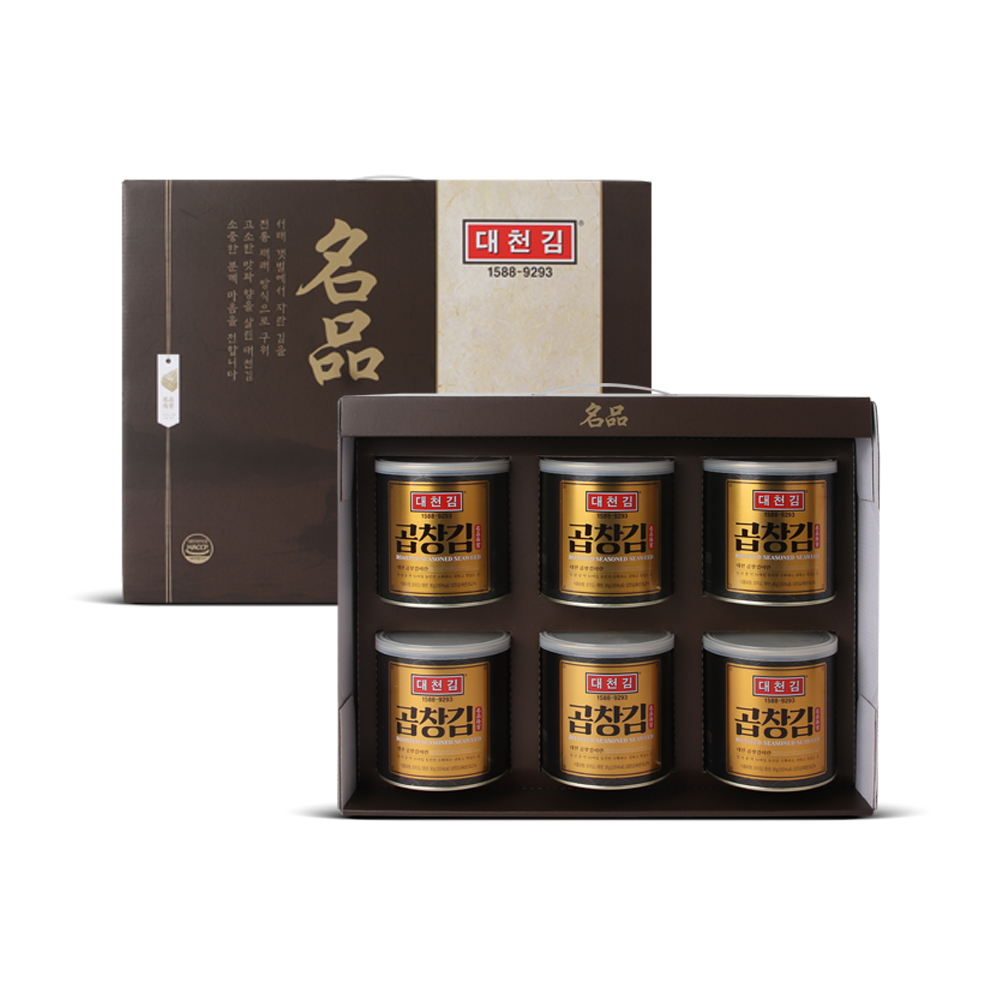 대천김 곱창김 명품 캔김선물세트 4캔 6캔 8캔 12캔 15캔 중 6개입, 1개 : 다솜푸드마켓