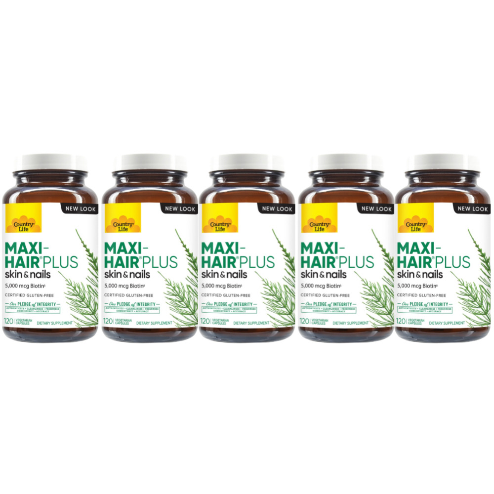 5병 country life 120정 Maxi hair plus 바이오틴 biotin 5000 mcg 120정 : 렛캔