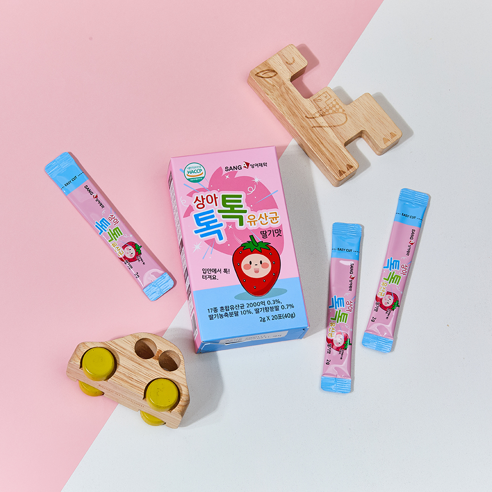 상아 톡톡 어린이 프로바이오틱스 유산균 딸기맛 40g 2g x 20포 x 3박스 키즈간식 : 상아제약 주식회사
