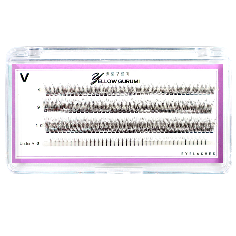 부분 가닥 연장 아이돌 속눈썹 인조 아이래쉬 미니 V형 4줄 휴대용 160pcs : 핑크트리다팜