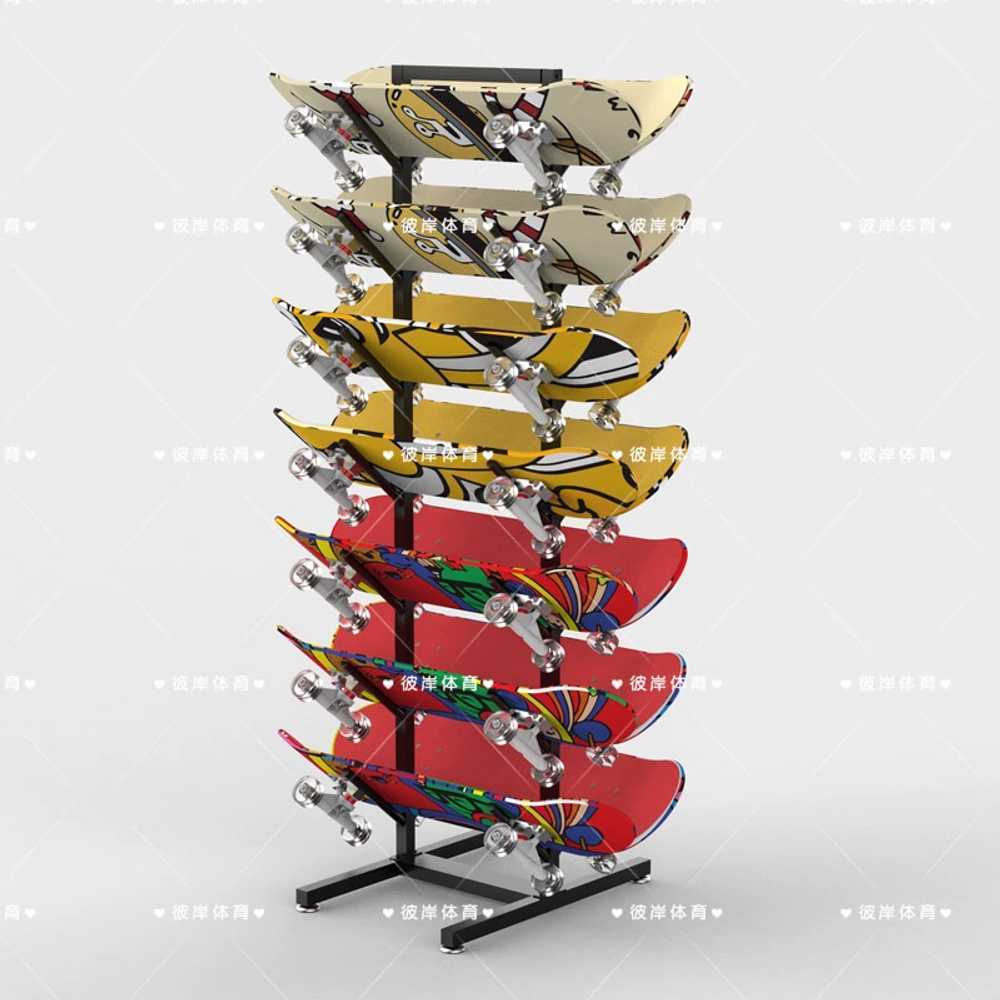 스케이트보드 거치대 진열 매장 보드 마운트 보관 데크 롱보드 4단 블랙 37x55x90cm : GPS-Market
