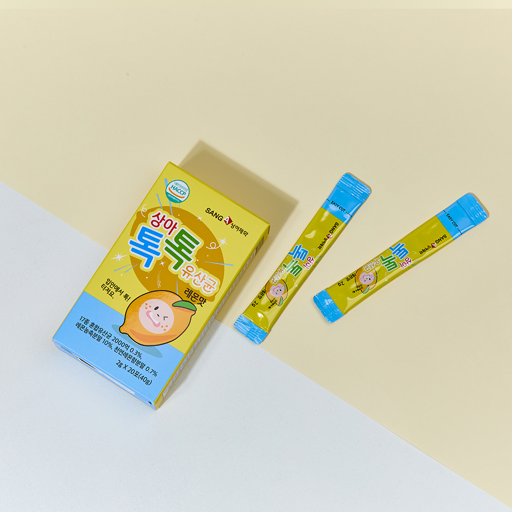 상아 톡톡 어린이 프로바이오틱스 유산균 레몬맛 40g 2g x 20포 x 3박스 키즈간식 : 상아제약 주식회사