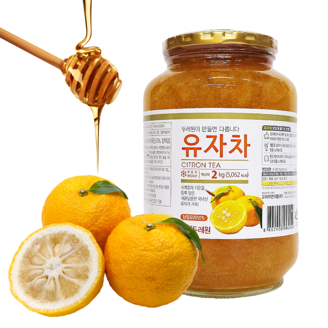 두레원 꿀유자차 2kg 사무실 카페 유자청 감기에좋은차 : 룩앳유 Look at U