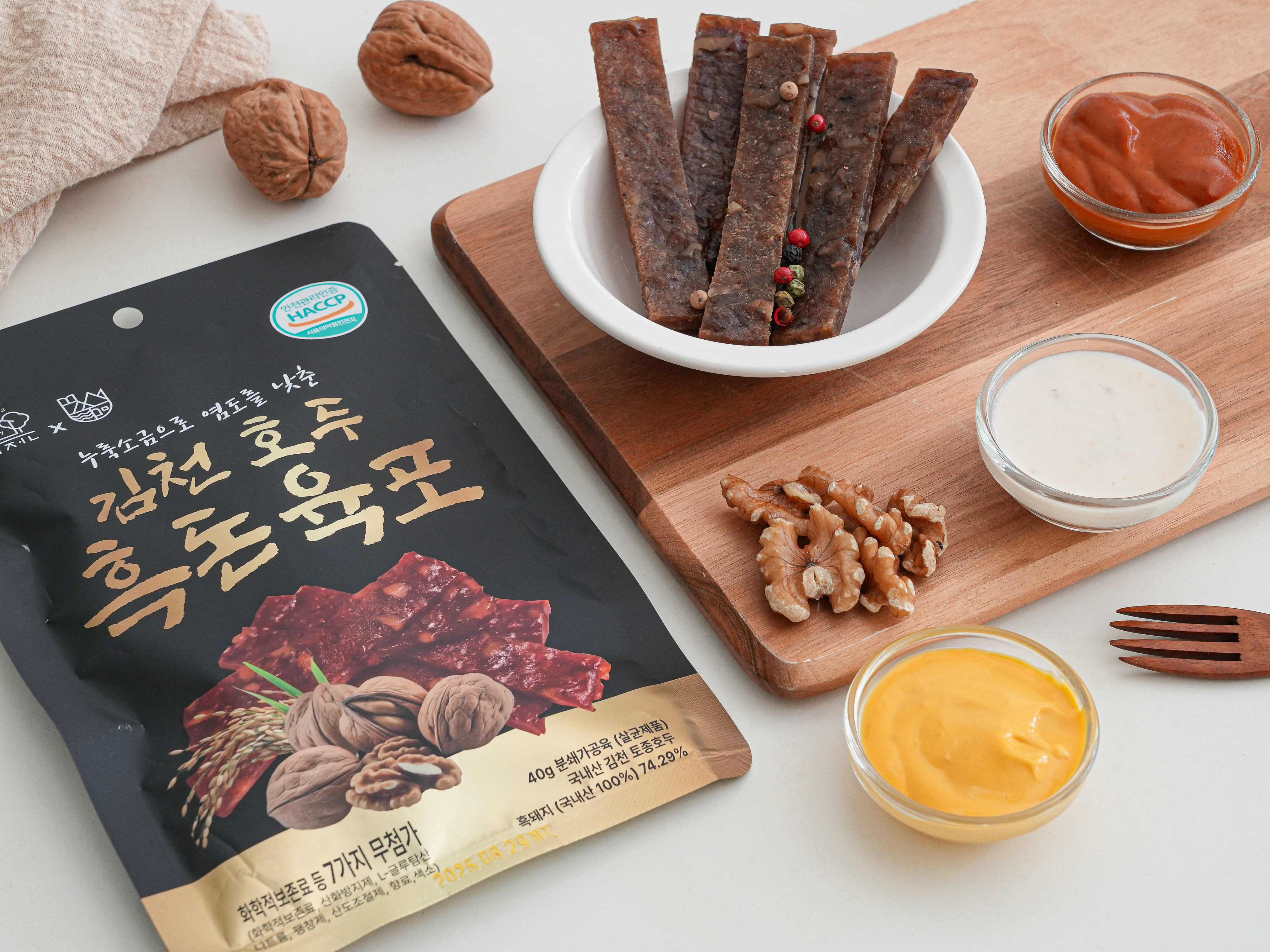 덕전 저염 어린이 돈 돼지고기 육포 맛있는 무첨가 고급 아기 육포 : 덕전887