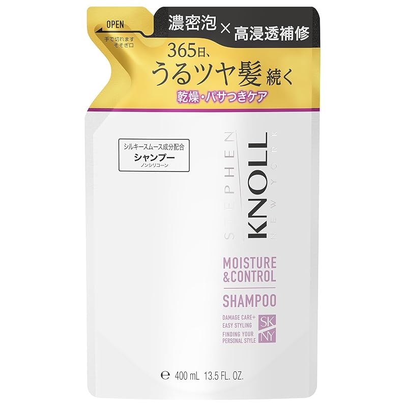 STEPHEN KNOLL (스티븐 노루) 모이스처 컨트롤 샴푸 리필 400ml 수분 보수 건조 파삭 포함 아미노산 논실 : 공방수은당