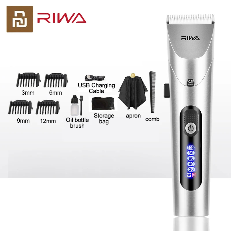 RIWA LED 가정용 전문가 미용실 미용 기구 저소음 헤어 트리머 바리깡 클리퍼 : 달달한 여우구름