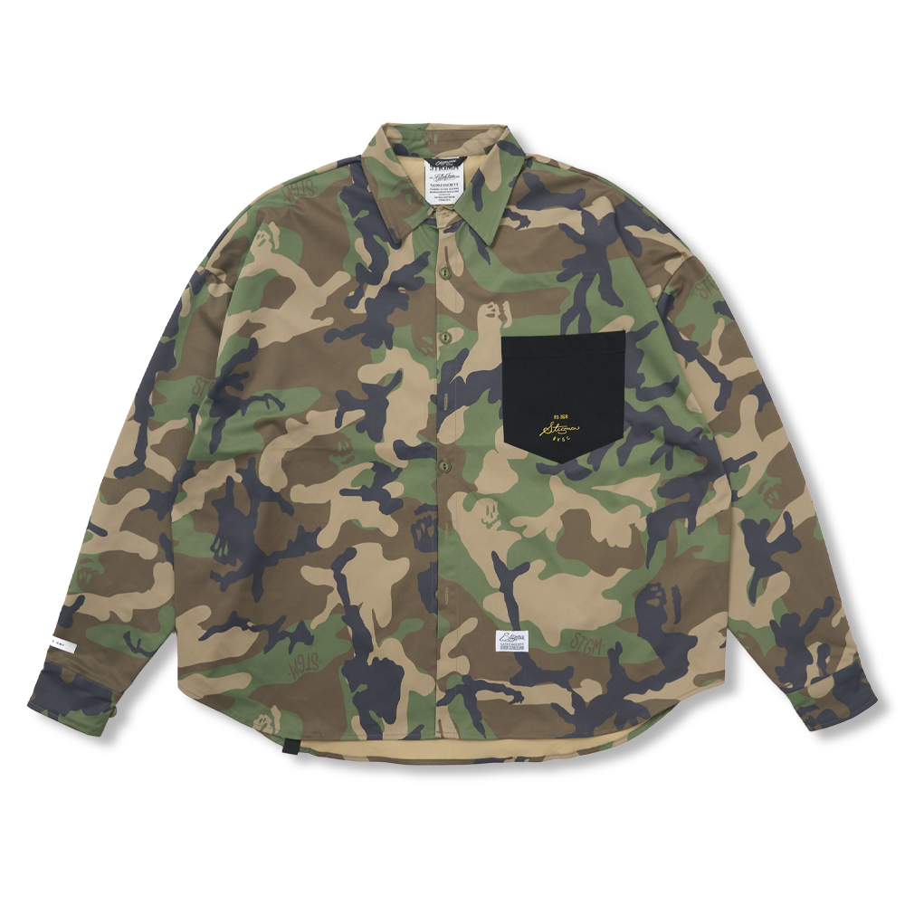 [스티그마] Twill Pocket Oversized Shirts Camouflage : STIGMA