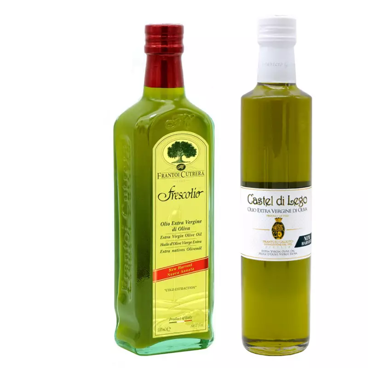 올리코 셀렉션 Cutrera 및 Galioto 세트 Novello 엑스트라 버진 올리브 오일 프레스콜리오 및 카스텔 디 레고 500ml x 2병 : OLOLO