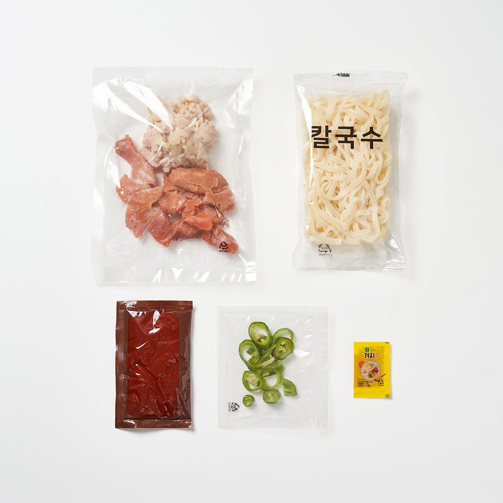 [1+1] 하니칼국수 알곤이칼국수 523g (알곤이 칼국수 / 더칼칼한 알곤이 칼국수 택1)  x 2팩 칼국수 맛집 냉동 : LF Food