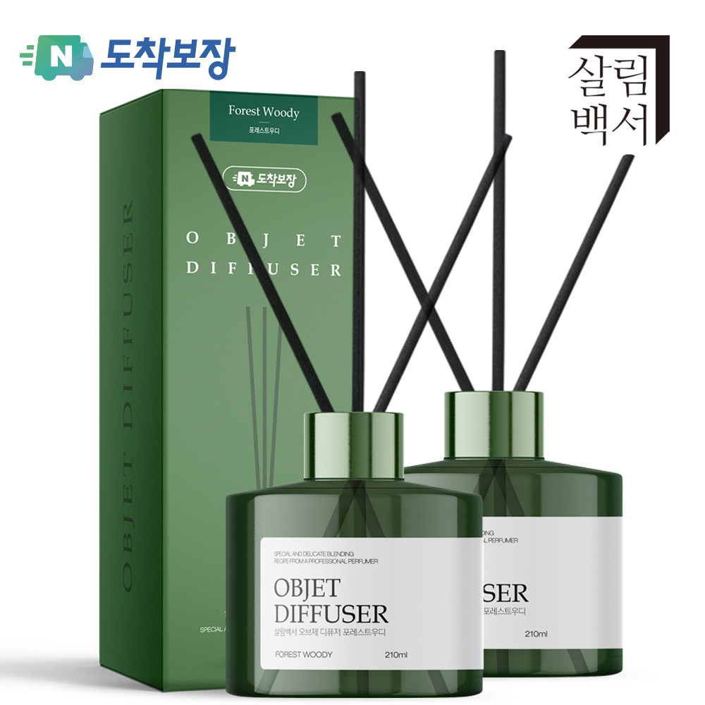 1+1 살림백서 오브제 디퓨저 210ml 런드리코튼 실내 아로마 방향제 화장실 인테리어 : 살림백서