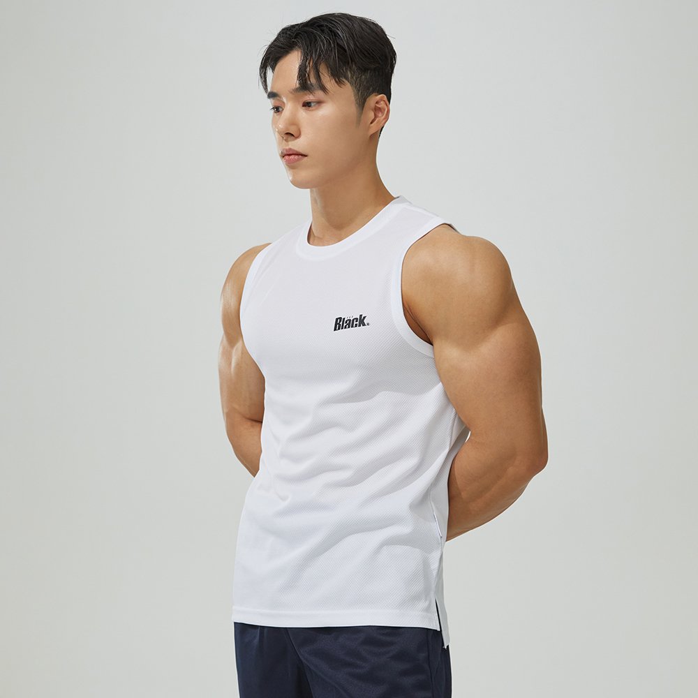 남자헬스복 기능성 헬스나시 짐웨어 트레이닝복 운동나시 : 블랙몬스터핏