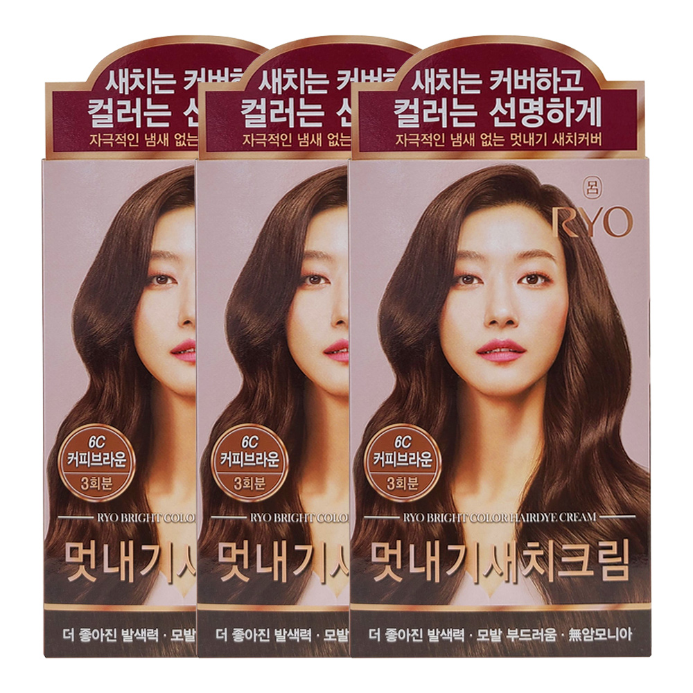 려 우아채 멋내기 새치크림 커피브라운 6C 3개 : 비해피mall