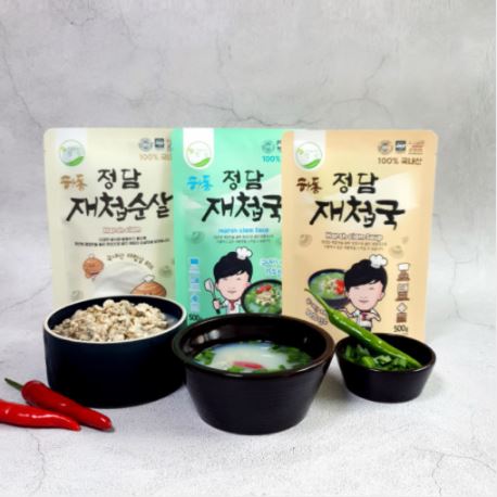 하동 섬진강 자연산 시원한  재첩국 500g 10팩 : 건행레시피