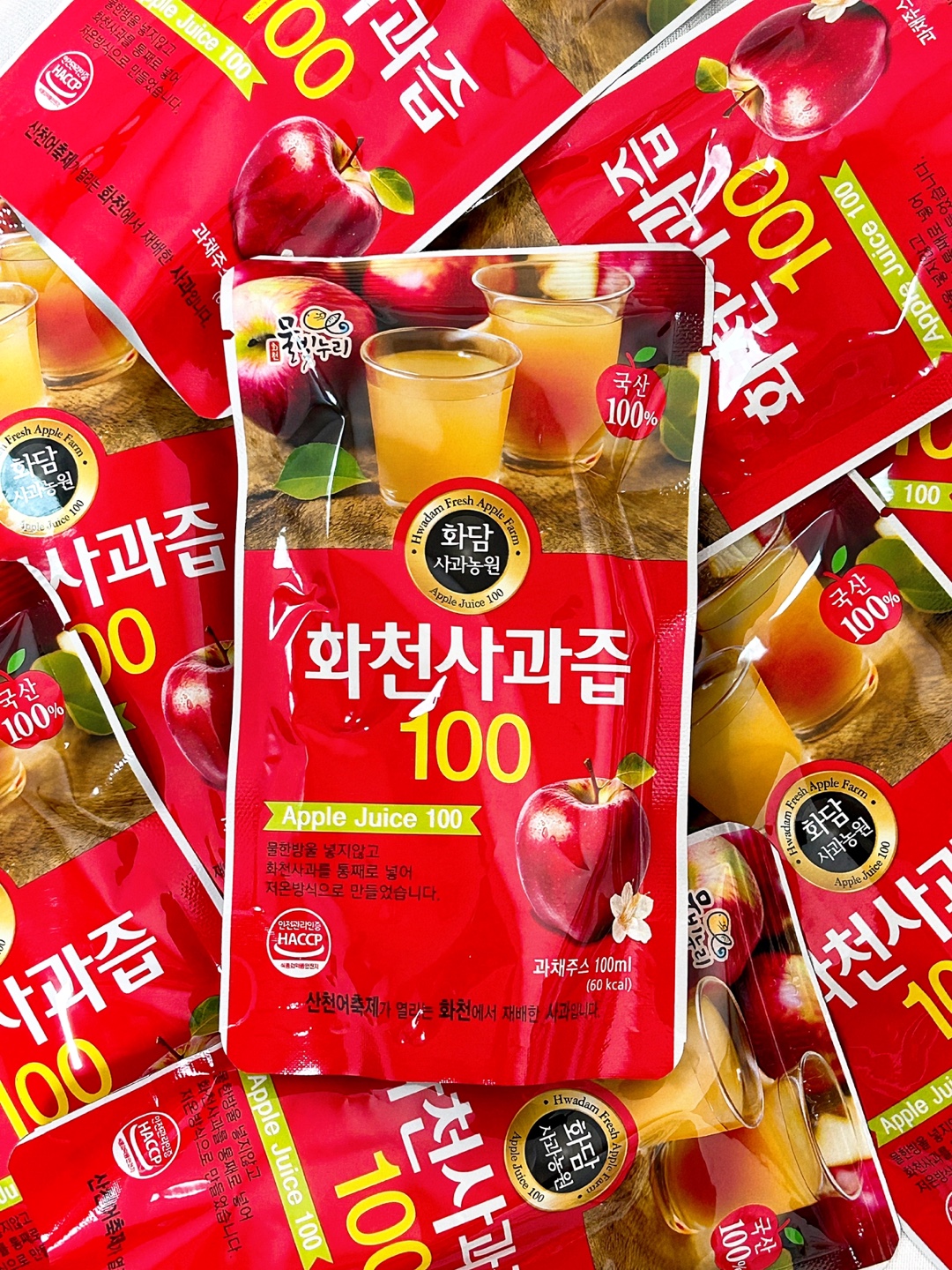 화천사과즙 화담농원 사과즙 100ml 30포 50포 : 화담사과농원