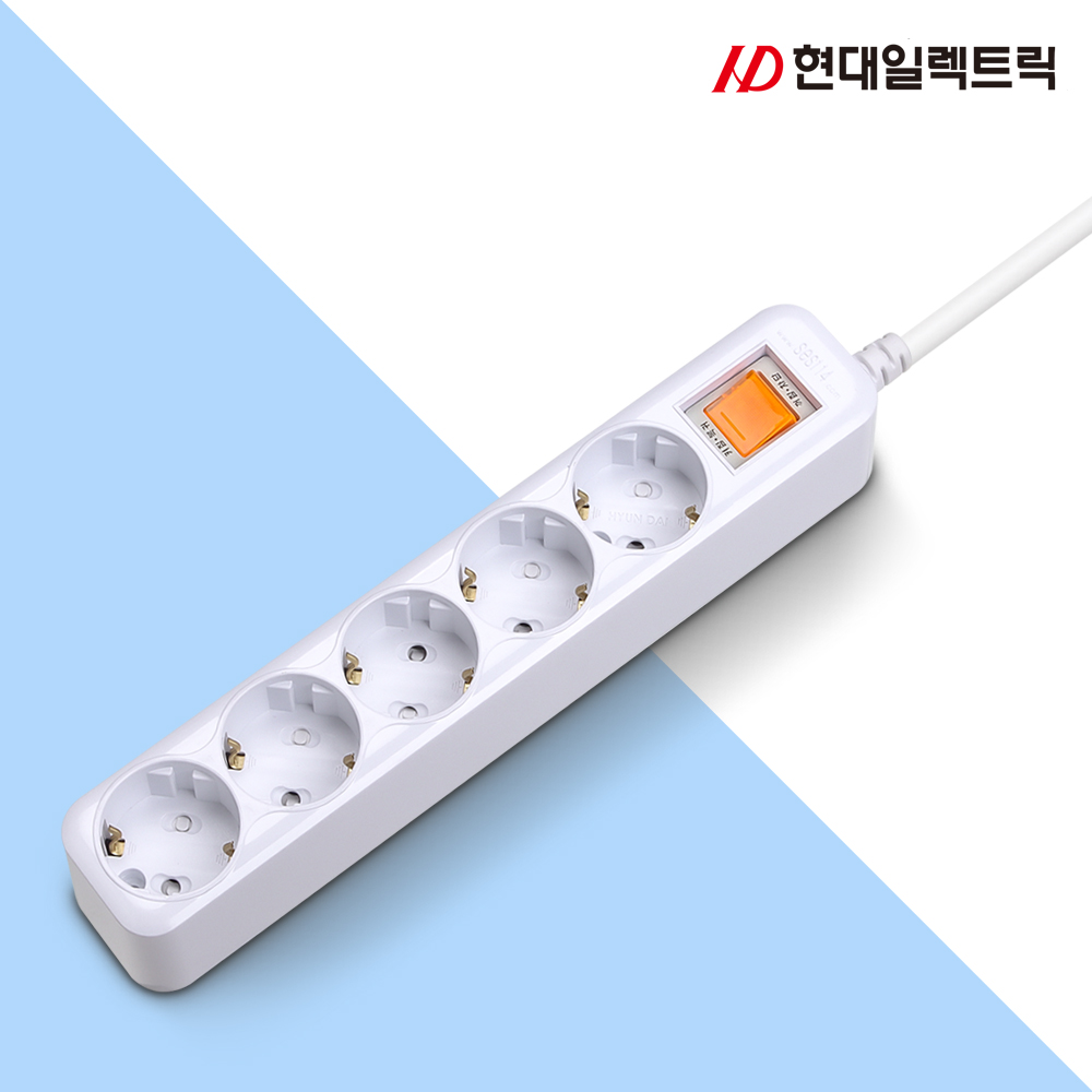 현대 국산 멀티탭 개별 과부하차단 16A 4구 1.5M 안전 접지 스위치 멀티 콘센트 : 현대멀티탭스토어