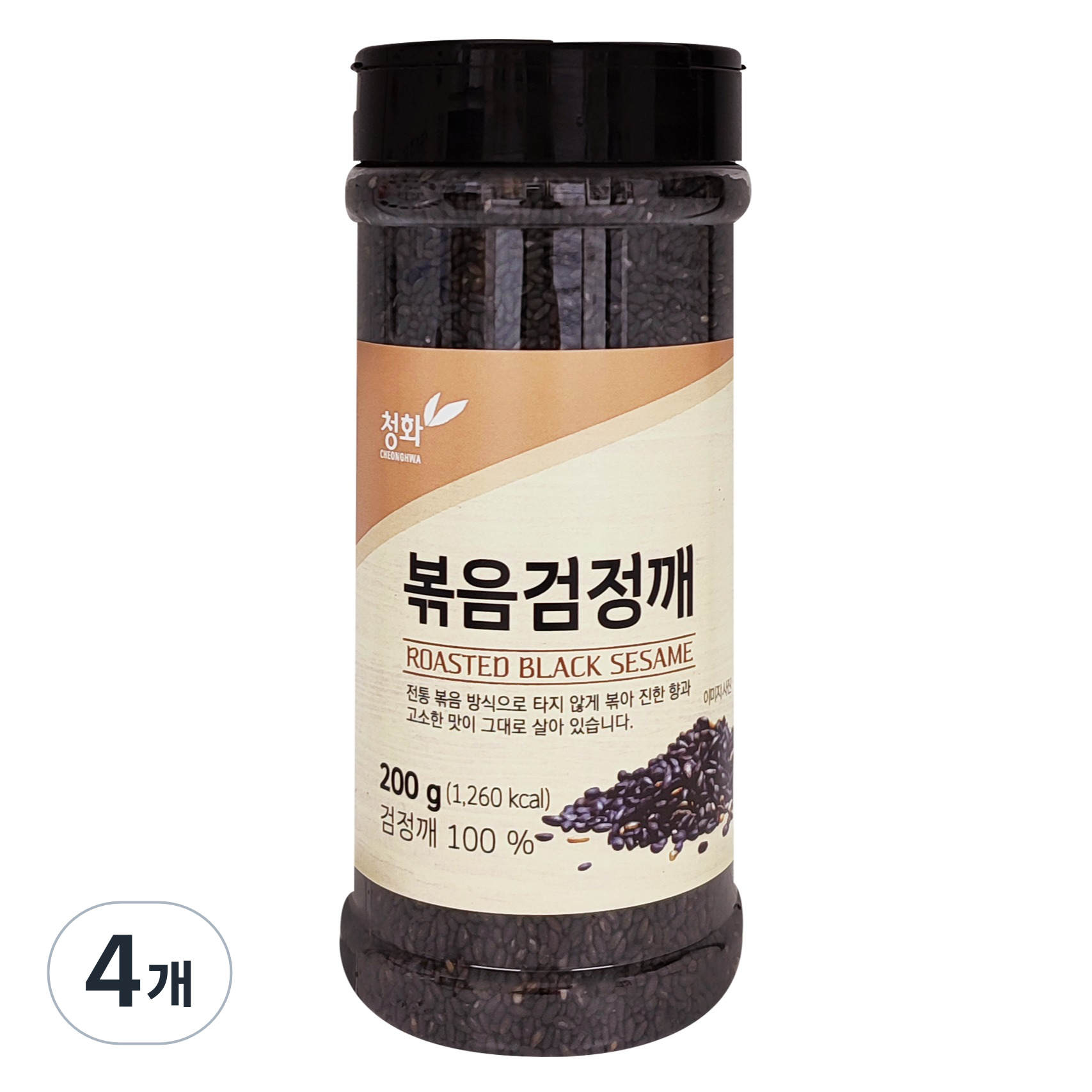 청화농산 볶음검정깨 200g 4개 : 원라이브:쇼핑몰