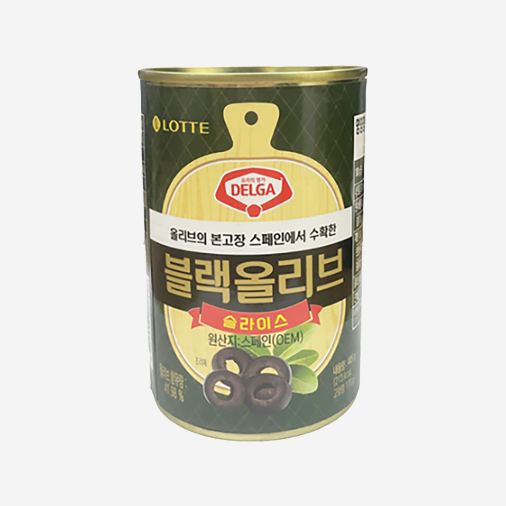롯데 델가 블랙 올리브 슬라이스 405g : 베이킹팜
