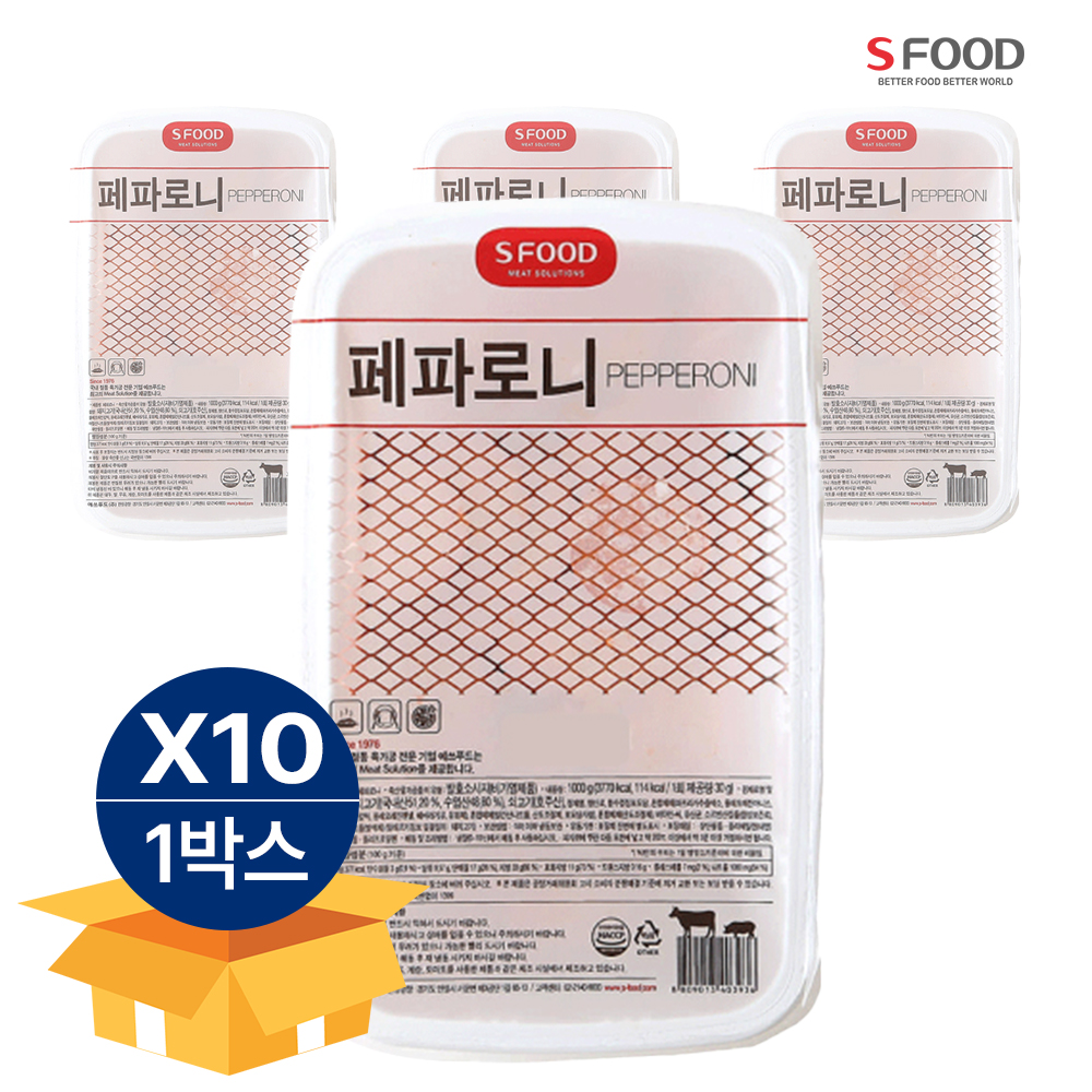 [디오] 에쓰푸드 페파로니 페퍼로니 1kg 냉동 x 10팩 : 디오에프앤씨